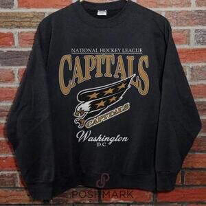 Washington Capitals Nhl Retro Dc Hockey Graphic Crewneck Sweatshirt